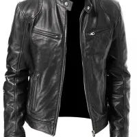 Men's PU Leather Bomber Jacket thumbnail 4