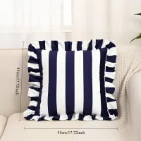 Striped Ruffle Pillow Cover thumbnail 4