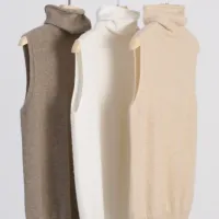 Merino Wool Turtleneck Sleeveless Vest thumbnail 1