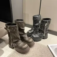 Women's Platform Knee-High Biker Boots thumbnail 2