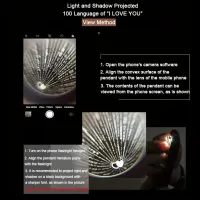 100-Language Projection Heart Necklace & Rose Box thumbnail 6