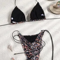 Leopard Print String Bikini thumbnail 2
