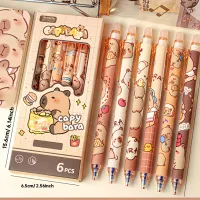 Capybara Kawaii Gel Pen Set - 6Pcs thumbnail 6
