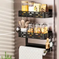 Magnetic Fridge Storage Rack with Paper Towel Holder thumbnail 4