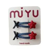 Korean Red Heart Hair Clips & Scrunchies Set thumbnail 5