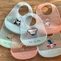 Waterproof Cartoon Animal Silicone Baby Bib thumbnail 1
