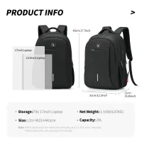 OIWAS Waterproof Laptop Backpack with USB Port thumbnail 2