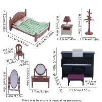 1:12 Dollhouse Furniture Bathroom & Living Room Set thumbnail 6