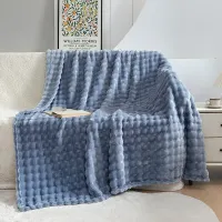 Coral Velvet Bubble Rabbit Sofa Blanket thumbnail 3