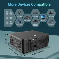 Smart 4K Mini Projector - 6000 Lumens thumbnail 1