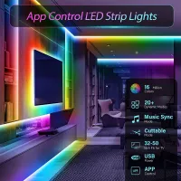 RGB LED Strip Lights 5V USB Music Sync thumbnail 2