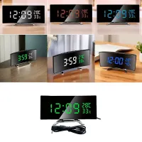 Curved LED Alarm Clock with Temp/Humidity thumbnail 6