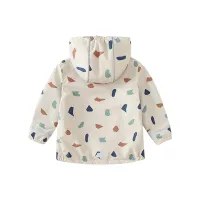 Girls Floral Fleece Hooded Jacket thumbnail 4