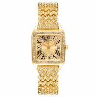 YIKAZE Gold Square Diamond Watch for Women thumbnail 4
