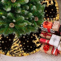 Black & Gold Glitter Christmas Tree Skirt thumbnail 5