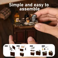DIY Wooden Dollhouse Kit with LED Light thumbnail 4