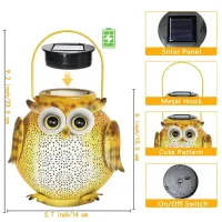Owl Solar Lantern Outdoor Light thumbnail 4