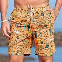 3D Shark Coconut Tree Swim Trunks thumbnail 2