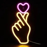 LED Neon Hand+Heart Sign thumbnail 4