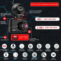ACCEO 4K Dual Lens WiFi GPS Dash Cam thumbnail 2