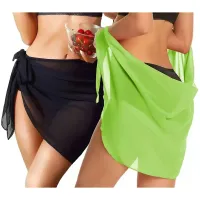 Short Chiffon Sarong Beach Coverup thumbnail 5