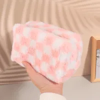Cute Korean Checkered Pencil Case,Large School Pouch Zipper,Pen Holder Organizer, Capacity Aesthetic Stationery  for Students thumbnail 6
