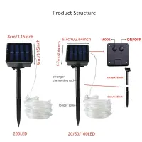 Solar LED Rope Lights - Waterproof 8 Modes thumbnail 5