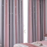 Silver Twinkle Star Blackout Curtains for Kids thumbnail 1