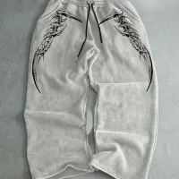 Skull Print Drawstring Sweatpants thumbnail 1