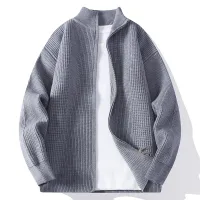 Men's Zip Up Knit Cardigan Sweater Coat thumbnail 1
