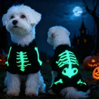 Skull Bone Halloween Dog Jumpsuit thumbnail 1