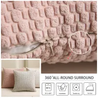 Boho Striped Corduroy Fall Throw Pillow Covers thumbnail 4
