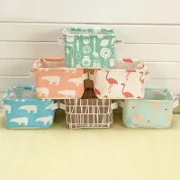 Linen Desktop Storage Basket with Handles thumbnail 4