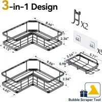 3-Pack Corner Shower Caddy thumbnail 2