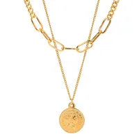 18K Gold Coin Pendant Necklace thumbnail 1