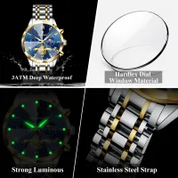POEDAGAR Men's Luminous Chronograph Watch thumbnail 4