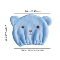 Microfiber Dry Hair Cap with Bear Embroidery thumbnail 2