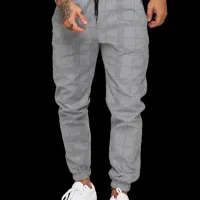 Men's Plaid Jogger Cargo Pants thumbnail 4