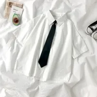 White JK Style Preppy Blouse Shirt thumbnail 1