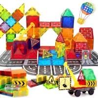 Magnetic Road & Car Building Set thumbnail 1
