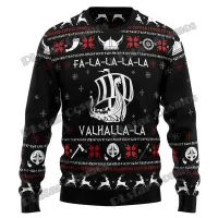 Valhalla Skulls 3D Ugly Christmas Sweater thumbnail 5