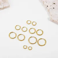 Gold Plated Huggies Earrings Set 4-Pair thumbnail 6