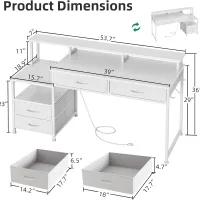 53" LED Gaming Desk with 4 Drawers thumbnail 3