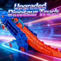 Dinosaur Truck Race Track Set - 4 Transforming Cars thumbnail 5