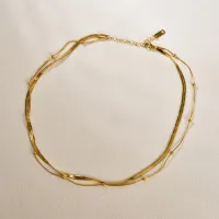 L68 Luxury Gold Plated Multi-layer Beads Necklace thumbnail 2