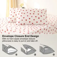 Red Heart Duvet Cover Set 3-Piece thumbnail 6