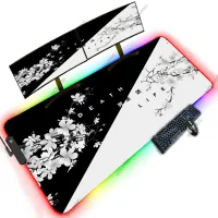 White XXL RGB Gaming Desk Mat thumbnail 3
