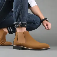 Men's British Style Suede Chelsea Boots thumbnail 5