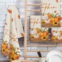 Fall Pumpkin Maple Leaf Kitchen Towels thumbnail 1