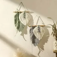 Boho Macrame Leaf Wall Hanging thumbnail 1